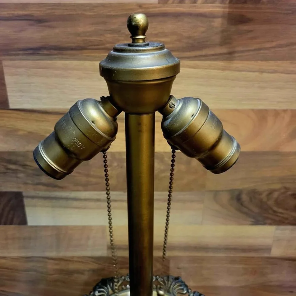 Antique Victorian or Art Nouveau Style Brass Table Lamp